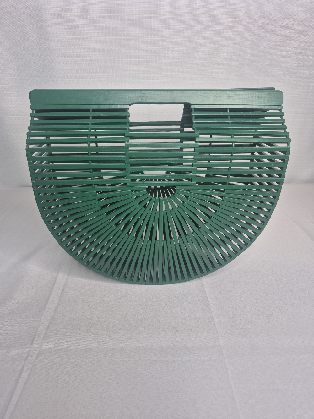 Green Crescent Bamboo Bag with Leopard Print Scarf NWOT - Picture 10 of 10